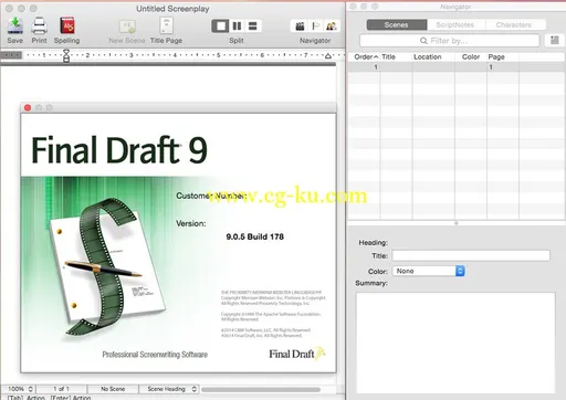 Final Draft 9.0.9 build 200 Mac OS X的图片2