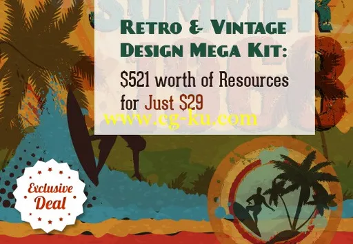 怀旧复古设计大型包 InkyDeals – Retro & Vintage Design Mega Kit的图片1