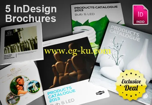 书籍手册封面模板 InkyDeals – 5 InDesign Brochure Templates的图片2