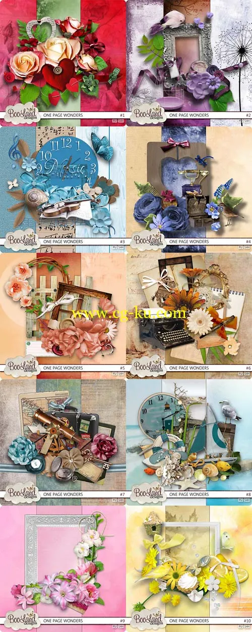 杂物艺术 Scrap Set – One Page Wonders PNG and JPG Files的图片1