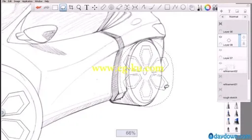 Dixxl Tuxxs – Creating Automotive Concepts in SketchBook Pro 汽车概念教程的图片1