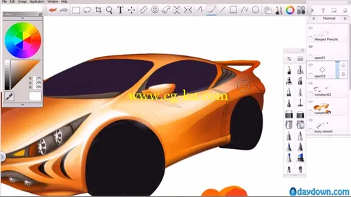 Dixxl Tuxxs – Creating Automotive Concepts in SketchBook Pro 汽车概念教程的图片5