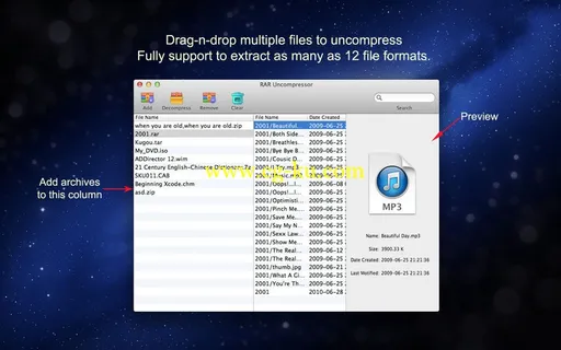 IFunia RAR Uncompressor v2.0.0 MacOSX的图片1