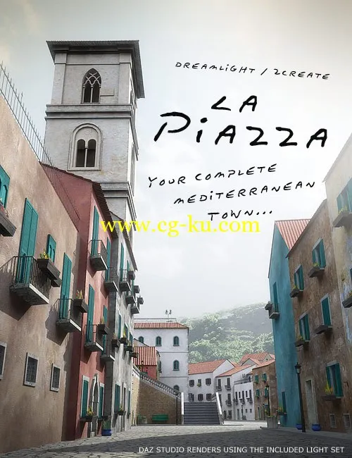 地中海小镇 DAZ 3D La Piazza Realistic Mediterranean T0WN的图片8