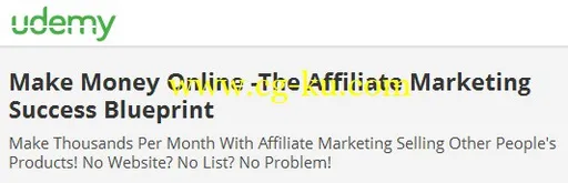 Make Money Online -The Affiliate Marketing Success Blueprint的图片1