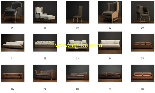 沙发/椅子模型 Boutique Sofa Chair Series Vol.01的图片4