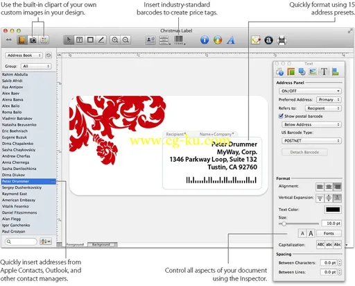 Labels & Adresses 1.7.0 MacOSX的图片1
