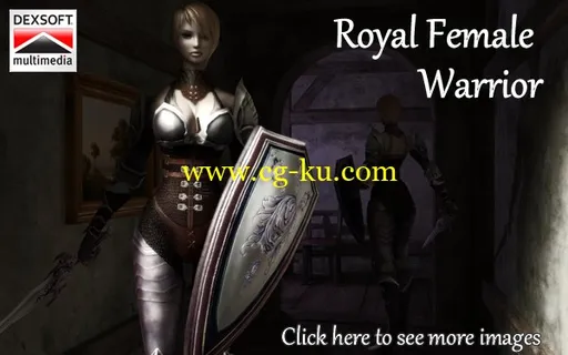 Dexsoft-Games: Royal Female Warrior animated character 皇家女战士动画人物3D模型的图片2