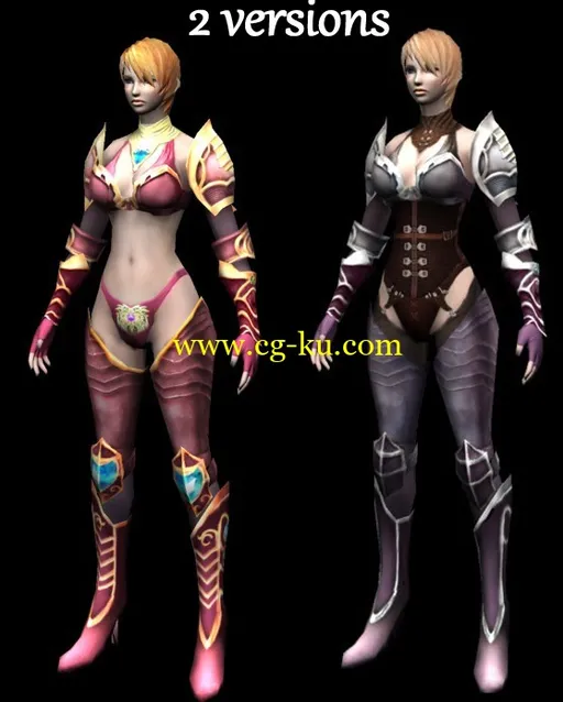 Dexsoft-Games: Royal Female Warrior animated character 皇家女战士动画人物3D模型的图片3