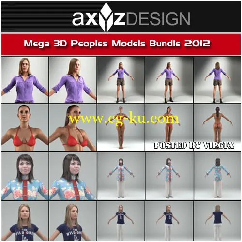 大型3D人物模型合集 AXYZ Design – Mega 3D Peoples Models Bundle的图片1