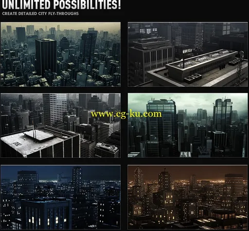 大都市白天与黑夜3D模型 Video Copilot – 3D Models: Metropolitan Pack – 3D City & SkyCraper Pack的图片1