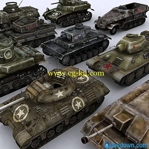 WW2 Tanks 3D models 二战坦克3D模型的图片1