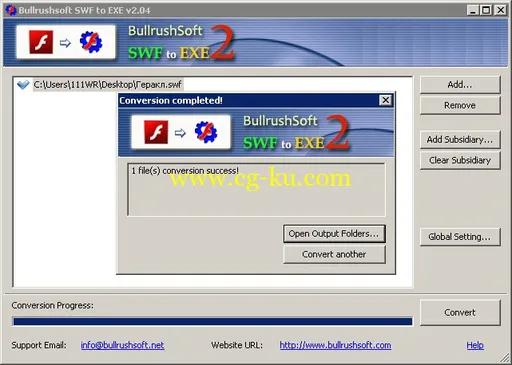 Bullrushsoft SWF to EXE Converter 2.04的图片1