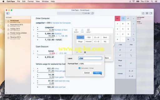 CalcTape 1.1.1 Multilingual MacOSX的图片1