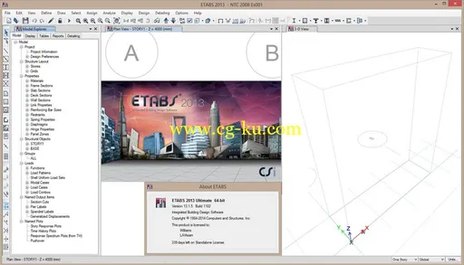 CSI ETABS 2013 13.2.2 X32/X64 建筑结构分析与设计软件的图片1