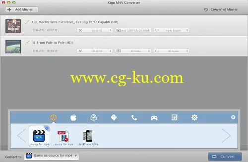 Kigo M4V Converter 4.1.0 MacOSX的图片1