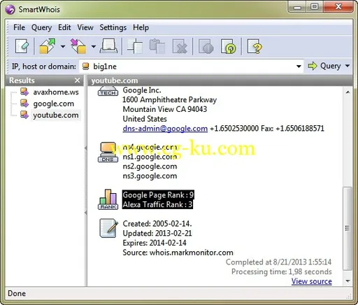 SmartWhois 5.1 Build 270 网络信息的实用工具的图片1