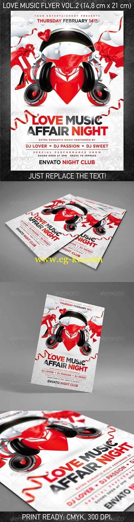 GraphicRiver Love music flyer vol.2 爱音乐传单的图片1