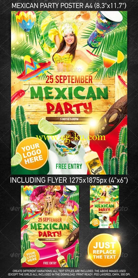 GraphicRiver Mexican Party Template 513354的图片1