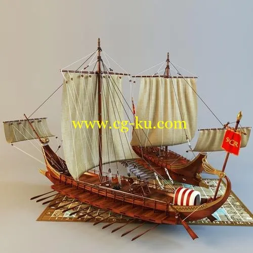 3D model galleys / Roman galley battle的图片1