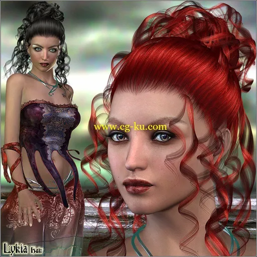 Renderosity Daz/poser – Lykia Hair的图片1