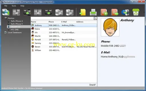 Backuptrans Android iPhone Contacts Transfer + 3.1.11的图片1