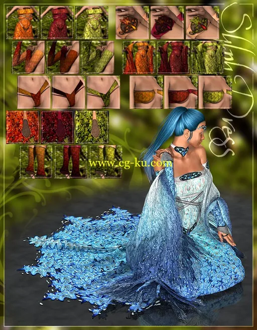 RuntimeDNA – Daz/Poser The SylphDress Collection – BUNDLE for V4的图片2