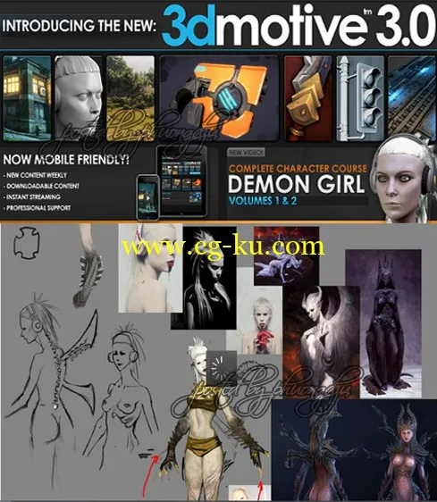 3DMotive Complete Character Course – Demon Girl Vols.1-4 时尚女孩造型教程的图片1