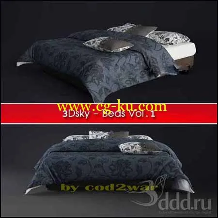 3Dsky : Beds Vol.1 103个床3D模型合辑的图片1