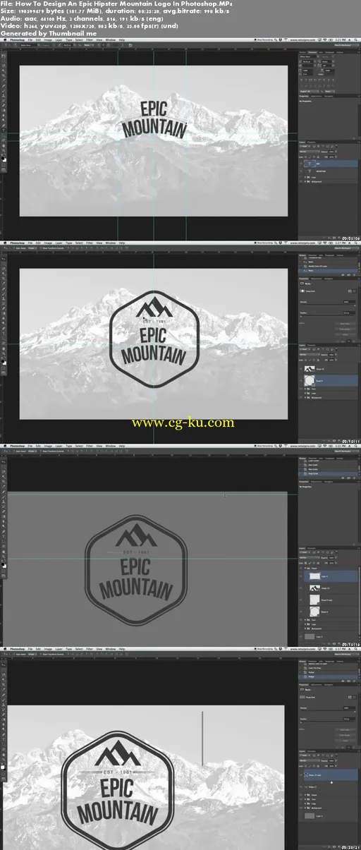 How To Design An Epic Hipster Mountain Logo In Photoshop的图片2