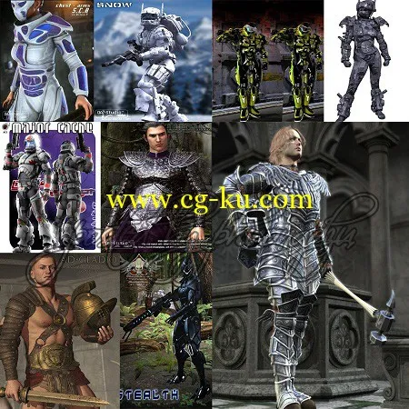 Models Armor for Daz Studio and Poser 铠甲模型合集的图片1