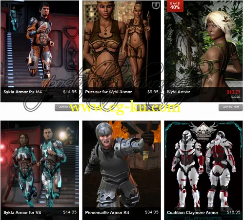 Models Armor for Daz Studio and Poser 铠甲模型合集的图片2