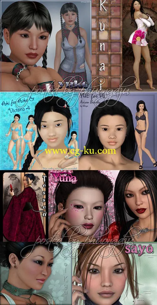 Renderosity Daz/Poser Asian Characters Pack 5 合集包的图片1