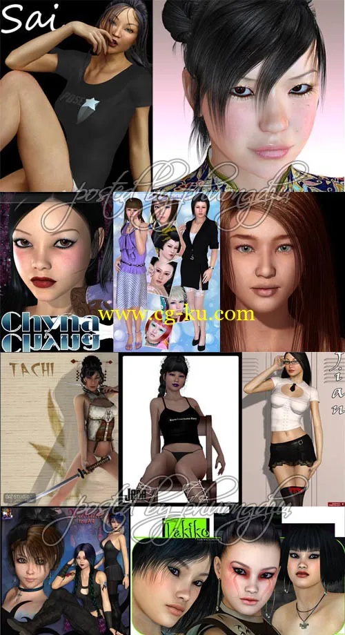 Renderosity Daz/Poser Asian Characters Pack 4 亚洲模型合集4的图片1