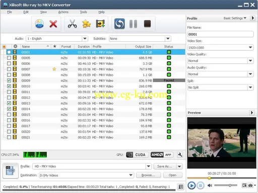 Xilisoft Blu-ray to MKV Converter 7.1.1 build 20150728 Multilangual的图片1