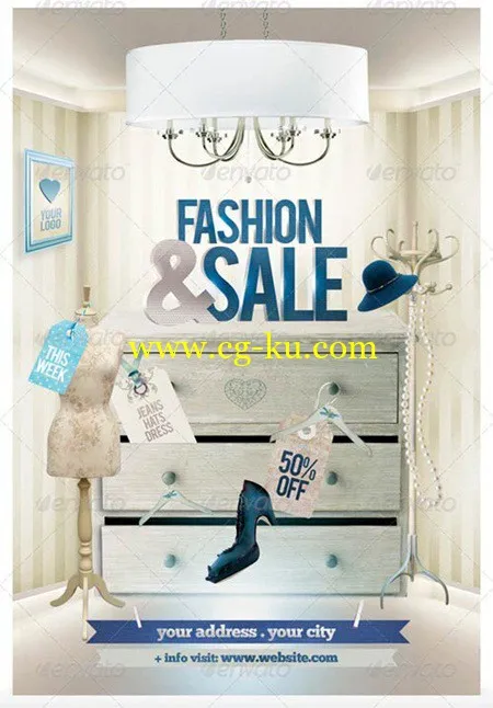 Fashion & Sale Flyer Template 时尚&销售传单模板的图片1