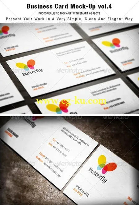 Business Card Mock-up vol.4 名片模板的图片1