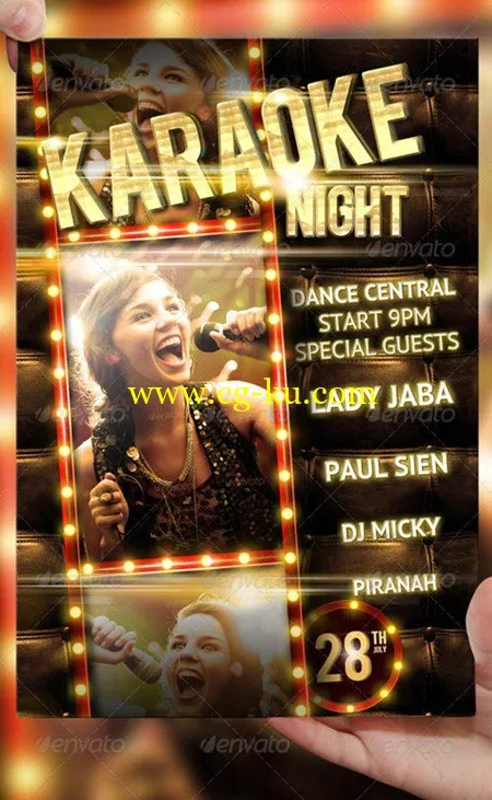 Karaoke Night Party Flyer Template的图片1