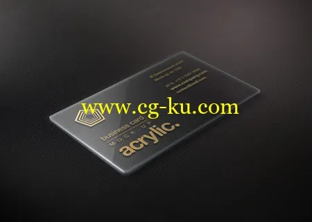 Acrylic Business Card Mock-Up Template 名片模板的图片1