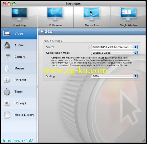 Screenium v2.1.3 Multilingual MacOSX 屏幕录像软件的图片1