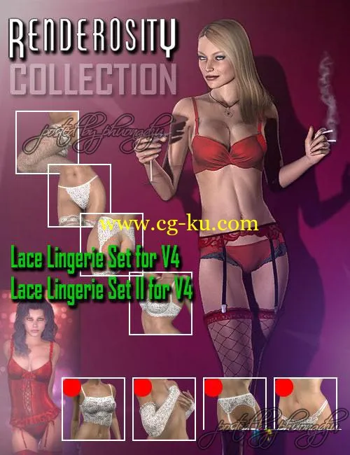 Lace Lingerie Bundle 55 Mb DAZ/Poser的图片1