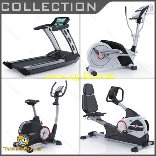 TurboSquid:  treadmill 3d model 跑步机3D模型的图片1