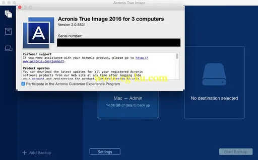 Acronis True Image for Mac 2016 2.0.6077 Multilingual MacOSX的图片2