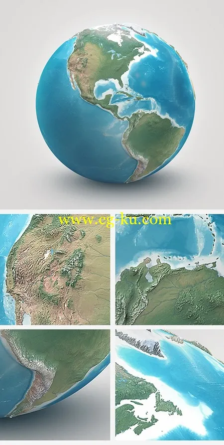 3Docean Planet Earth Realistic 3D World Globe的图片1