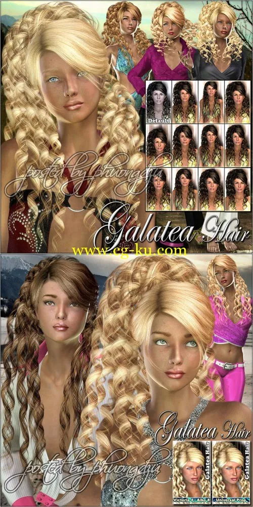 Renderosity Galatea Hair HOT!!!的图片1