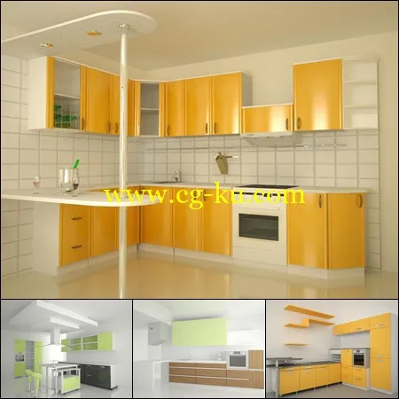 Modern Kitchen 3D Models的图片1