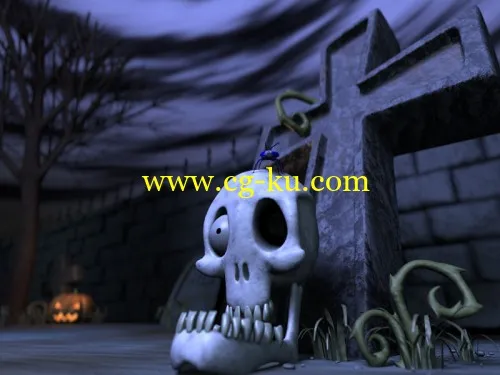 Simplylightwave – Cartoon Set Design – Graveyard Scene的图片1