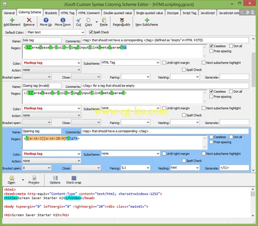 JGsoft Custom Syntax Coloring Schemes Editor 4.1.1.0的图片1