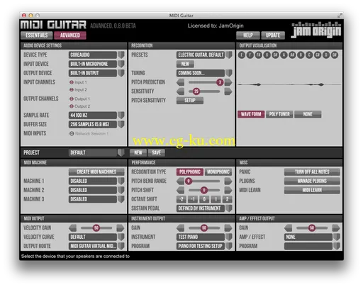 Jam Origin MIDI Guitar v0.8.2 Win/MacOSX的图片1