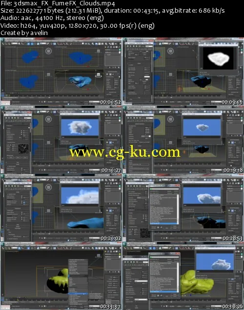 CGCookie FumeFX Clouds in 3ds Max FumeFX云朵特效制作教程的图片1